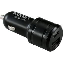 VOLTCRAFT VC-30CC-PD USB nabíječka, USB Power Delivery (USB-PD) , 1x USB A , 1x USB-C®, 30 W, Dodávka energie, černá