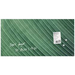 Sigel magnetický skleněný stůl Artverum Palm Leaf (š x v) 91 cm x 46 cm zelená GL371