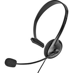 Renkforce telefon Headset otevřená (On Ear), kabelová, mono, černá, regulace hlasitosti, Vypnutí zvuku mikrofonu