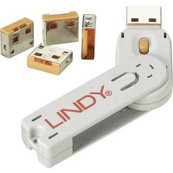 bezpečnostní USB záslepka oranžová LINDY USB-Lock + Key