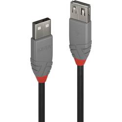 LINDY USB kabel USB 2.0 USB-A zástrčka, USB-A zásuvka 0.50 m černá 36701
