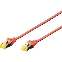 Digitus DK-1644-A-0025/R RJ45 síťové kabely, propojovací kabely CAT 6A S/FTP 0.25 m červená bez halogenů, kroucené páry , s ochranou, samozhášecí 1 ks
