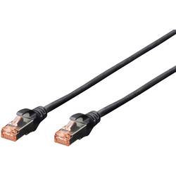Digitus DK-1644-010/BL RJ45 síťové kabely, propojovací kabely CAT 6 S/FTP 1.00 m černá bez halogenů, kroucené páry , s ochranou, samozhášecí 1 ks