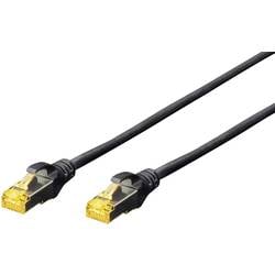 Digitus DK-1644-A-0025/BL RJ45 síťové kabely, propojovací kabely CAT 6A S/FTP 0.25 m černá bez halogenů, kroucené páry , s ochranou, samozhášecí 1 ks