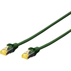 Digitus DK-1644-A-0025/G RJ45 síťové kabely, propojovací kabely CAT 6A S/FTP 0.25 m zelená bez halogenů, kroucené páry , s ochranou, samozhášecí 1 ks