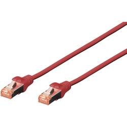 Digitus DK-1644-030/R RJ45 síťové kabely, propojovací kabely CAT 6 S/FTP 3.00 m červená bez halogenů, kroucené páry , s ochranou, samozhášecí 1 ks