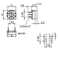 kódovací přepínač hexadecimální 0-9/A-F Počet pozic přepínače 16 PTR Hartmann HEX. CODIERSCHALTER 1 ks