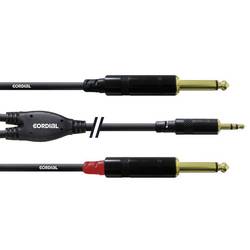 Cordial CFY1,5WPP audio kabelový adaptér [1x jack zástrčka 3,5 mm - 2x jack zástrčka 6,3 mm] 1.50 m černá