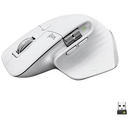 Logitech MX Master 3S optická ergonomická myš, přenos Bluetooth®, bezdrátový, 7 tlačítko, 8000 dpi, světle šedá