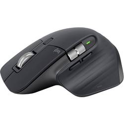 Logitech MX Master 3S ergonomická myš Bluetooth®, bezdrátový optická grafit 7 tlačítko 8000 dpi odnímatelný kabel, ergonomická, Inteligentní rolovací kolečko,