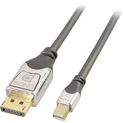 LINDY Mini-DisplayPort / DisplayPort kabelový adaptér Mini DisplayPort konektory, Konektor DisplayPort 5.00 m šedá 36314 Kabel DisplayPort