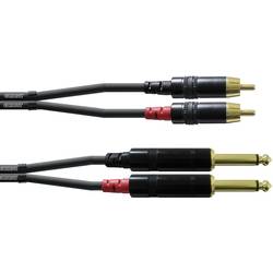 Cordial CFU3PC audio kabelový adaptér [2x jack zástrčka 6,3 mm - 2x cinch zástrčka] 3.00 m černá