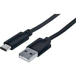 Manhattan USB kabel USB 2.0 USB-C ® zástrčka, USB-A zástrčka 1.00 m černá UL certifikace 353298