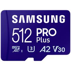 Samsung PRO Plus paměťová karta microSDXC 512 GB A2 Application Performance Class, v30 Video Speed Class, UHS-I vč. SD adaptéru