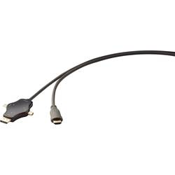 Renkforce RF-3909364 kabelové sdílení propojovací kabel [3x zástrčka DisplayPort, mini DisplayPort zástrčka, USB 3.1 zástrčka C - 1x HDMI zástrčka] černá