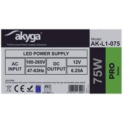Akyga AK-L1-075 průmyslový napájecí zdroj 15 V/DC 6.25 A 75 W