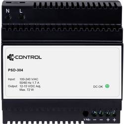 C-Control PSD-304 síťový zdroj na DIN lištu Spotřeba (Stand-By) 0.3 W 12 V/DC 6 A 72 W Počet výstupů:1 x Obsah 1 ks