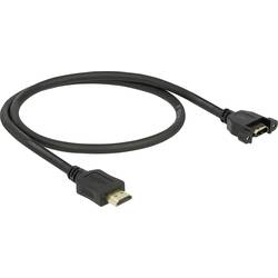 Delock HDMI prodlužovací kabel Zástrčka HDMI-A, Zásuvka HDMI-A 0.50 m černá 85463 High Speed HDMI s Ethernetem, pozlacené kontakty HDMI kabel