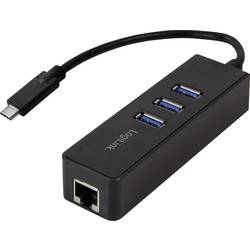 LogiLink USB 3.0 adaptér [1x USB 3.0 zástrčka C - 1x RJ45 zásuvka, USB 3.2 gen. 1 zásuvka A] USB-C 3-Port Hub with Gigabit Ethernet