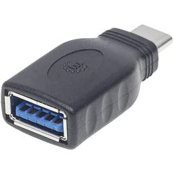 Manhattan USB 3.0 adaptér [1x USB 3.1 zástrčka C - 1x USB 3.1 zásuvka A ] Adapter USB-C Stecker auf USB A Buchse USB 3.1, Gen 1 5 Gbps schwarz