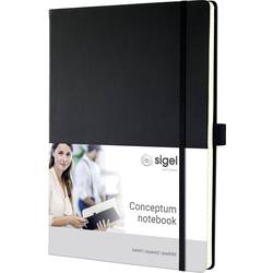 Sigel CONCEPTUM® CO115 poznámková kniha čtverečkovaný černá Počet listů: 97 DIN A4+