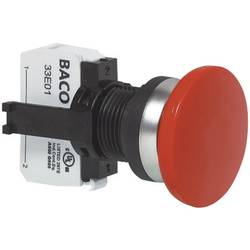 BACO L21AD01C nouzový vypínač plastový přední prstenec, pochromované provedení 600 V 10 A 1 rozpínací kontakt IP69K 1 ks
