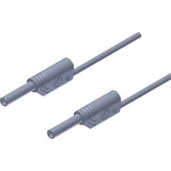 SKS Hirschmann MVL S 100/1 Au bezpečnostní měřicí kabely [lamelová zástrčka 2 mm - lamelová zástrčka 2 mm] 1.00 m, šedá, 1 ks