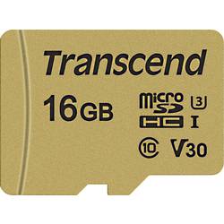 Transcend Premium 500S paměťová karta microSDHC 16 GB Class 10, UHS-I, UHS-Class 3, v30 Video Speed Class vč. SD adaptéru