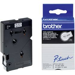 páska do štítkovače Brother TC TC-201 plast Barva pásky: bílá Barva písma:černá 12 mm 7.7 m