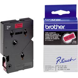 páska do štítkovače Brother TC TC-401 plast Barva pásky: červená Barva písma:černá 12 mm 7.7 m
