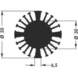 Fischer Elektronik SK 602 15 SA LED chladič 2.5 K/W (Ø x v) 50 mm x 15 mm