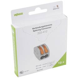 WAGO 222-412, 222, kabelová svorka, 0.08-4 mm², kontakty 2, šedá, oranžová, 10 ks