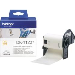 Brother DK-11207 etikety v roli Ø 58 mm fólie bílá 100 ks trvalé DK11207 Štítky CD, DVD etikety