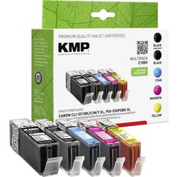 KMP Ink náhradní Canon PGI-550PGBK XL, CLI-551BK XL, CLI-551C XL, CLI-551M XL, CLI551Y XL kompatibilní kombinované balení černá, foto černá, azurová,