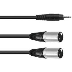 Omnitronic 30225158 XLR kabelový adaptér [1x jack zástrčka 3,5 mm - 2x XLR zástrčka 3pólová] 1.50 m černá