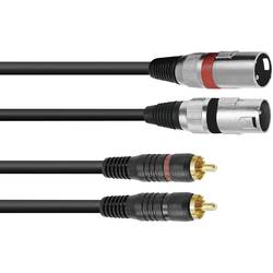 Omnitronic 3022522D XLR kabelový adaptér [2x XLR zástrčka 3pólová - 2x cinch zástrčka] 3.00 m černá