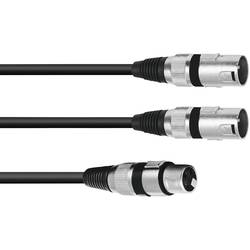 Omnitronic 30225206 XLR kabelový adaptér [1x XLR zásuvka 3pólová - 2x XLR zástrčka 3pólová] 3.00 m černá