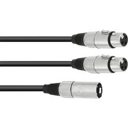Omnitronic 30225207 XLR kabelový adaptér [1x XLR zástrčka 3pólová - 2x XLR zásuvka 3pólová] 0.50 m černá