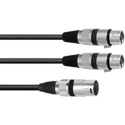 Omnitronic 30225210 XLR kabelový adaptér [1x XLR zástrčka 3pólová - 2x XLR zásuvka 3pólová] 1.50 m černá