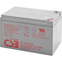 CSB Battery HR 1251W high-rate HR1251WF2 olověný akumulátor 12 V 12 Ah olověný se skelným rounem (š x v x h) 151 x 100 x 98 mm plochý konektor 6,35 mm