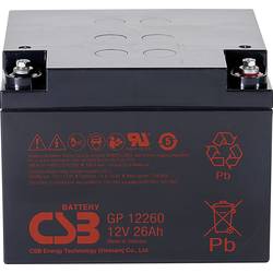 CSB Battery GP 12260 Standby USV GP12260B1 olověný akumulátor 12 V 26 Ah olověný se skelným rounem (š x v x h) 166 x 125 x 175 mm šroubované M5 bezúdržbové,