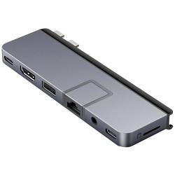 HYPER mini dokovací stanice HyperDrive DUO PRO 7-in-2 USB-C Hub Vhodné pro značky (dokovací stanice pro notebook): Apple, univerzální integrovaná čtečka karet,