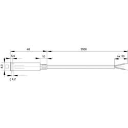 Enda K10-TC-J-40x8x8-2M K10-TC-J-40x8x8-2M teplotní senzor, J , -50 do 400 °C, Délka kabelu 2 m