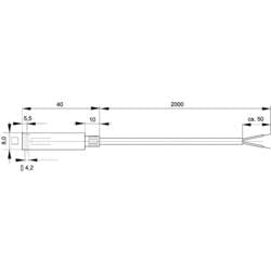 Enda K10-PT100-40x8x8-2M K10-PT100-40x8x8-2M teplotní senzor, Pt100, -50 do 400 °C, Délka kabelu 2 m