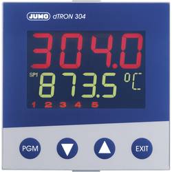 Jumo dTRON 304 PID termostat Pt100, PT500, Pt1000, KTY11-6 , L , J , U , T , K, E , N , S , R , B , C , D -200 do +2400 °C relé 3 A, analogový proudový (d x š
