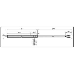 Enda K1-TC-J-6x60-2M K1-TC-J-6x60-2M teplotní senzor, J , -50 do 400 °C, Délka kabelu 2 m, šířka 6 mm