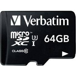 Verbatim PRO paměťová karta microSDXC 64 GB Class 10, UHS-I, UHS-Class 3 vč. SD adaptéru