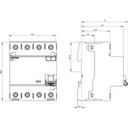 Siemens 5SV33446KL 5SV3344-6KL proudový chránič A 4pólový 40 A 0.03 A 400 V