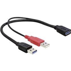 Delock USB kabel USB 3.2 Gen1 (USB 3.0 / USB 3.1 Gen1) USB-A zástrčka, USB-A zásuvka 0.30 m černá pozlacené kontakty, UL certifikace 83176