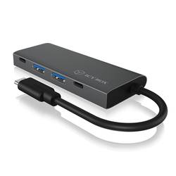 ICY BOX IB-HUB1428-C31 4 porty USB-C® (USB 3.1) Multiport hub antracitová, černá